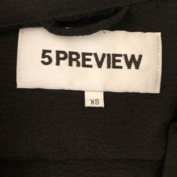 5Preview Black Crepe Logo Shirtdress Dress Sz XS - Picture 9 of 10